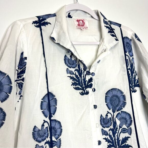 Victoria Dunn Folly Flounced Mini Dress Medium Periwinkle Blossom No Belt - Picture 3 of 11